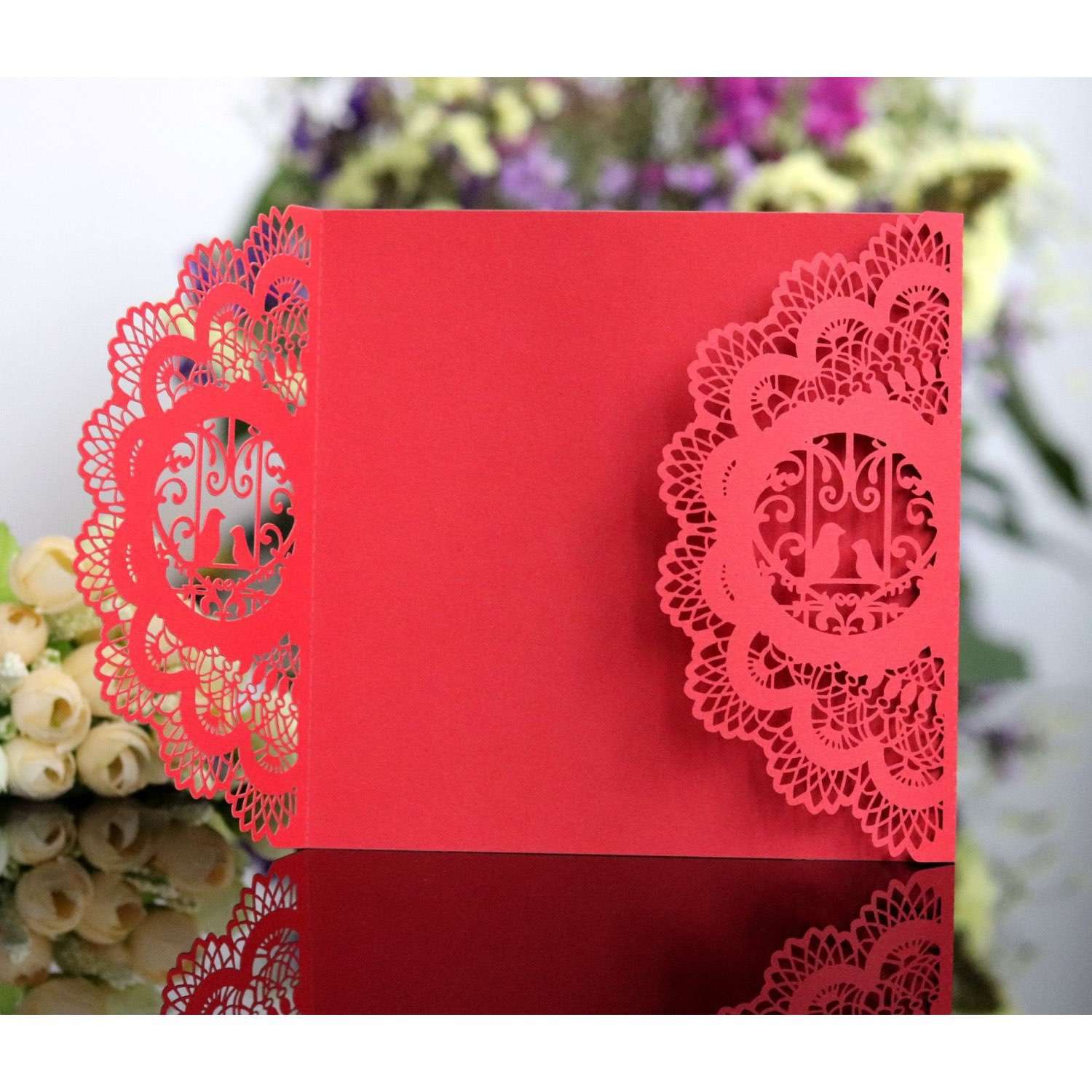 Laser Holder Square Invitation Card Wholesale Wedding Supplies